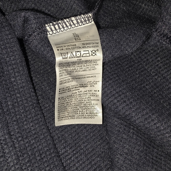 Old Navy Men's Blue Henley Thermal Shirt Long Sleeve Size XL CE2129 - Picture 7 of 8